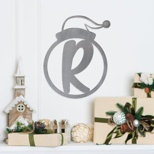 santa hat monogram on wall