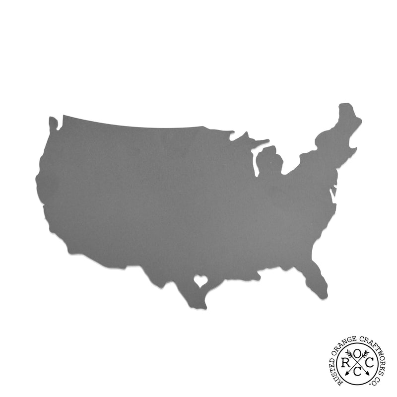 USA map with heart