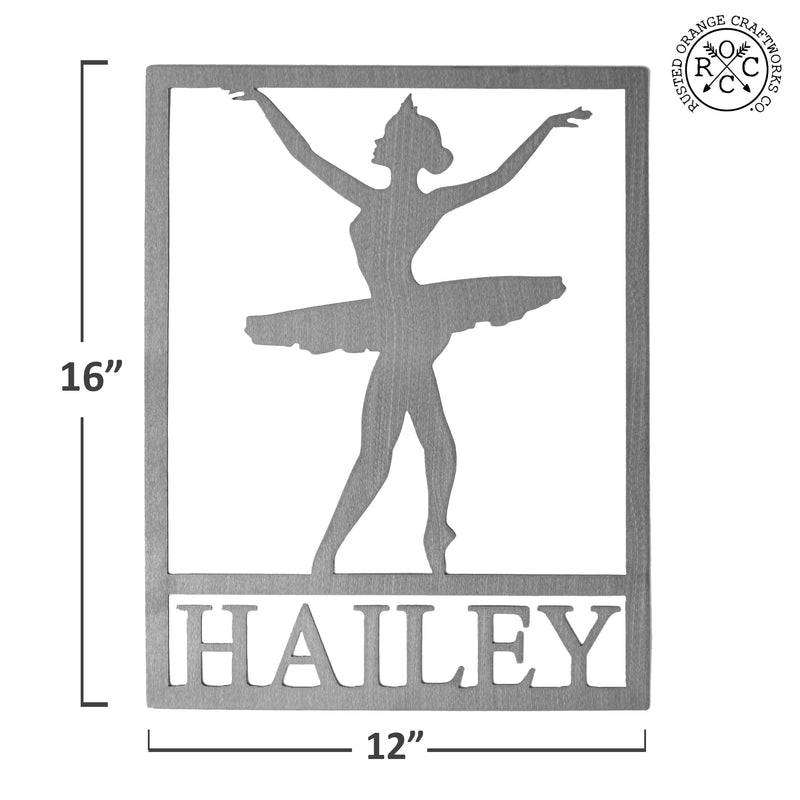 Ballerina Personalized Name Wall Art Set of 3, Monogram Initial