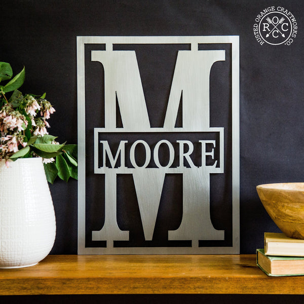 monogram on counter
