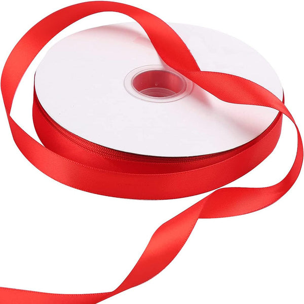 Rusted Orange Craftworks Co. 2 Feet / Red Satin 3/8" Ribbon for Hanging Ornaments- Choose from 2 foot or 5 foot length