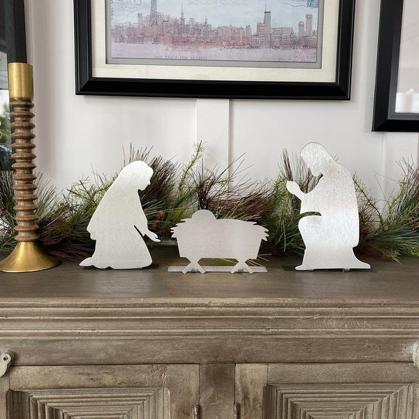 nativity set on mantle