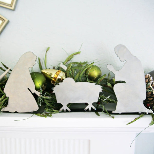 nativity set on mantle