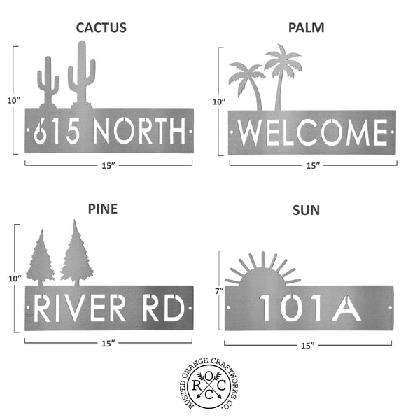 Rusted Orange Craftworks Co. Address Signs Special Offer Landscape Address Plaque - 4 Styles - Circular Address Plaque for House Numbers