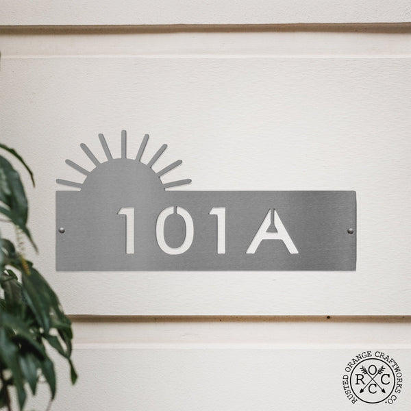 Rusted Orange Craftworks Co. Address Signs Sun Special Offer Landscape Address Plaque - 4 Styles - Circular Address Plaque for House Numbers