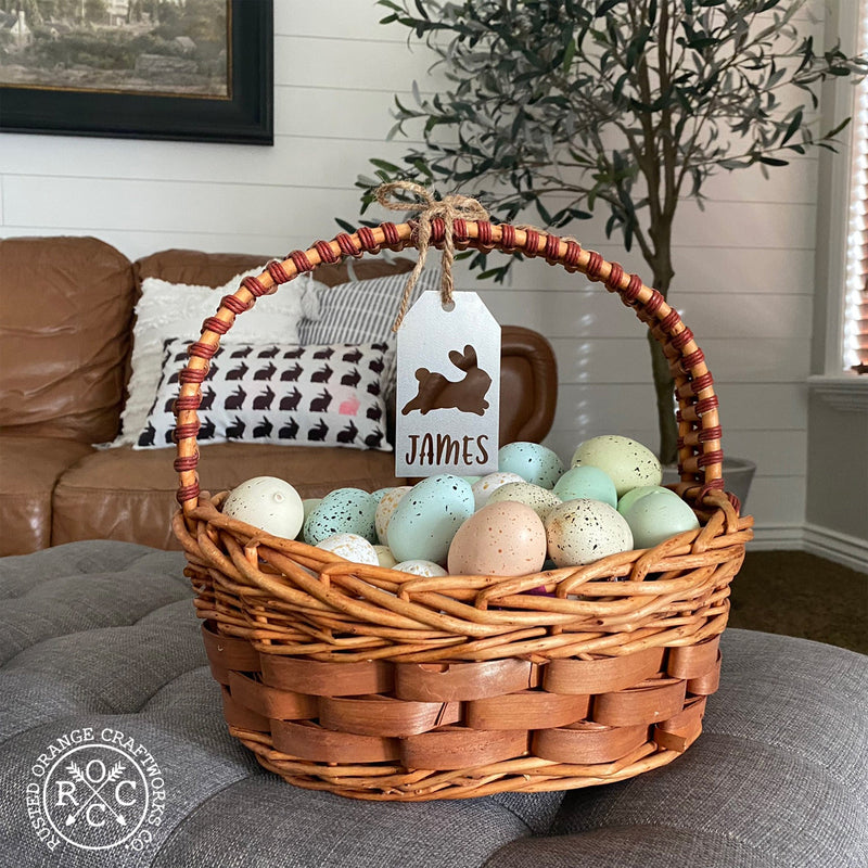bunny gift tag on easter basket