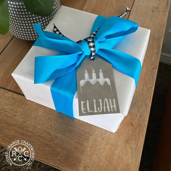 birthday tag on gift box