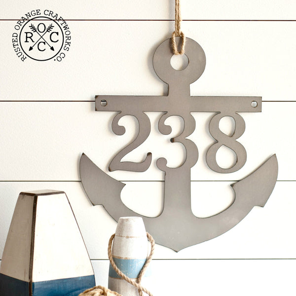 anchor address sign on wall