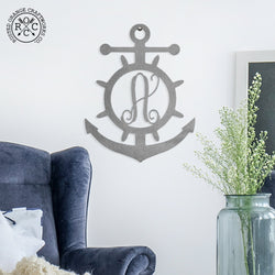 Anchor monogram on wall