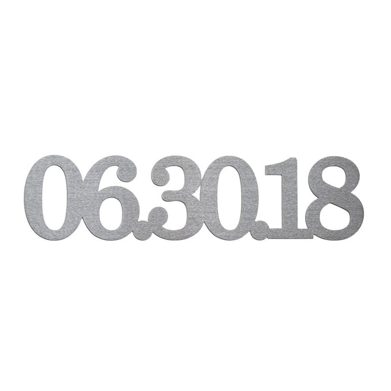 Metal sign with date 6/30/18 shown against white background.