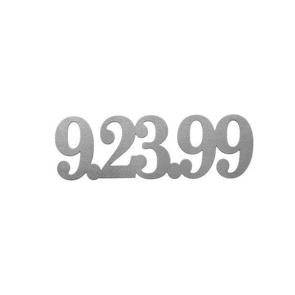 Metal sign with date 9/23/99 shown against white background.