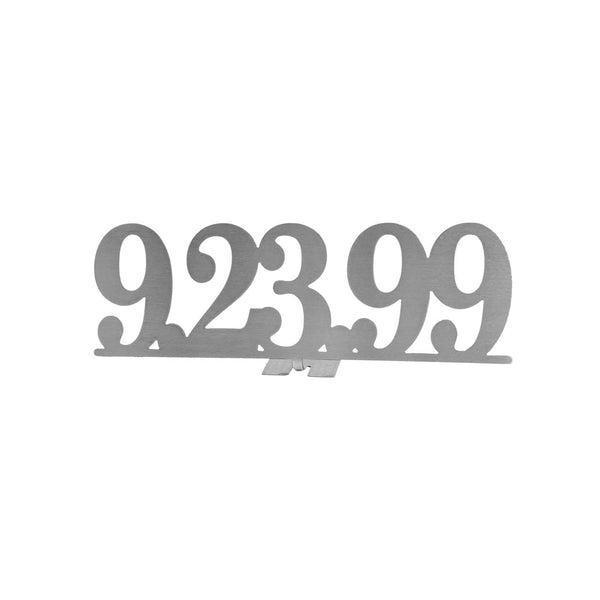 Metal sign with date 9/23/99 shown against white background.