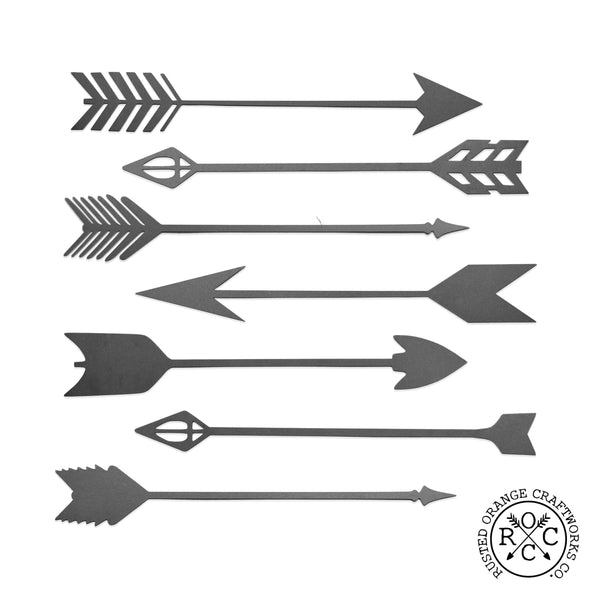 Rusted Orange Craftworks Co. Archery 15" Metal Arrows - 7 Styles - Wall Art Decor Arrow for Home