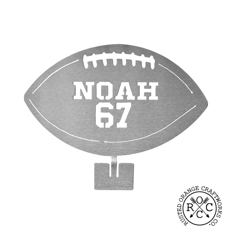 Rusted Orange Craftworks Co. Athletics Custom Standing Sports Balls - 6 Styles - Metal Ball With Name and Player Number