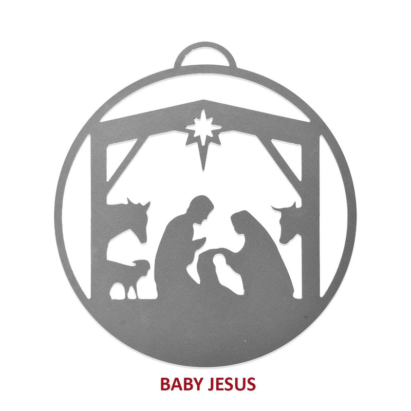 Rusted Orange Craftworks Co. Baby Jesus Nativity Ornament for One Please