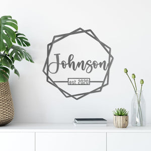 name and date sign on wall