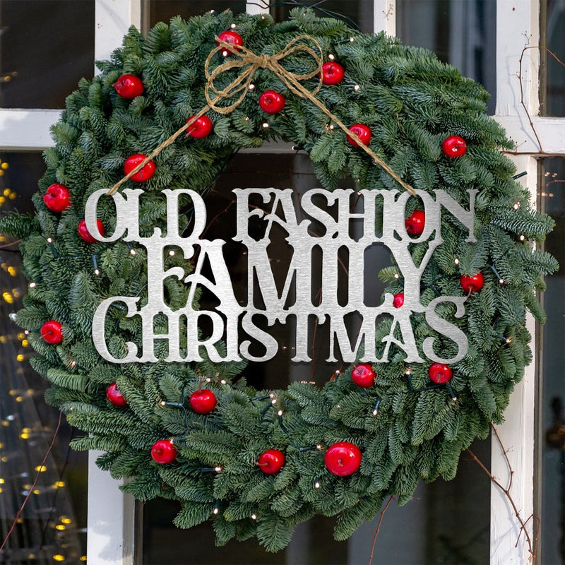christmas line sign on wreath