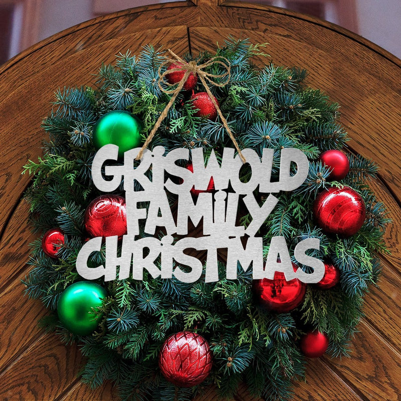 christmas line sign on wreath
