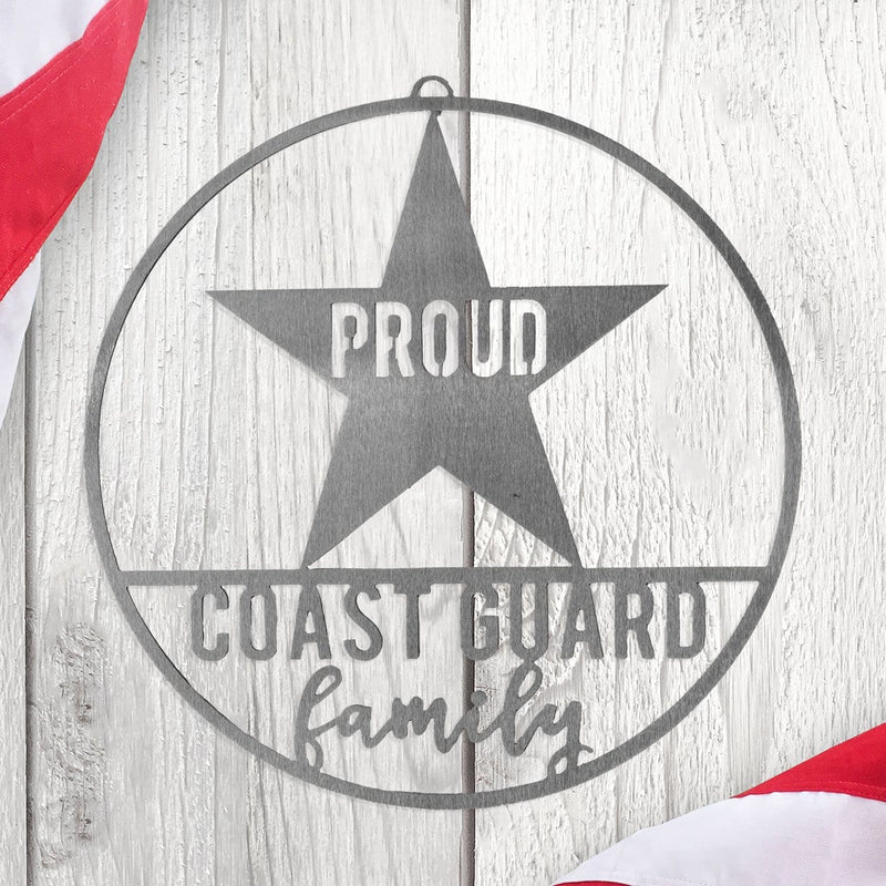 military circle sign coast guard style on wooden table