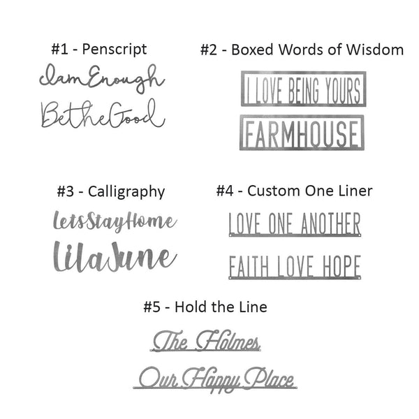 custom wall words style variety