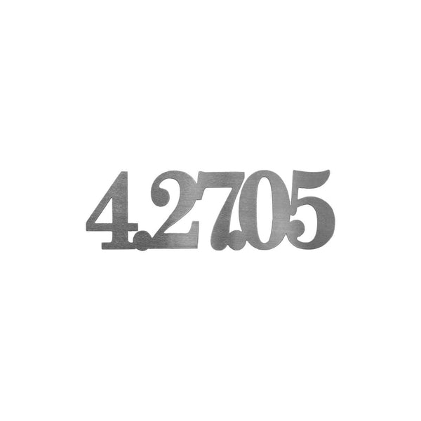 Metal sign with date 4/27/05 shown against white background.