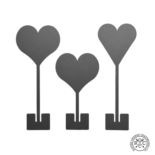 Rusted Orange Craftworks Co. Decor 8" Stand-Up Hearts (Two Styles) - Romantic Date Night Decorations