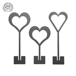 Rusted Orange Craftworks Co. Decor 8" Stand-Up Hearts (Two Styles) - Romantic Date Night Decorations