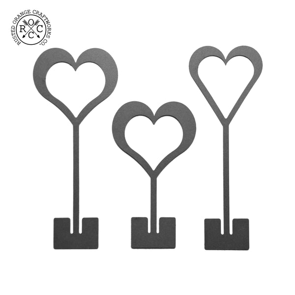 Rusted Orange Craftworks Co. Decor 8" Stand-Up Hearts (Two Styles) - Romantic Date Night Decorations