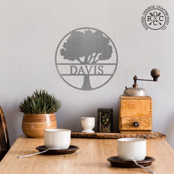 Rusted Orange Craftworks Co. Decor 9 inch Simple Family Tree - 3 Sizes - Tree Wall Decor Family Name Signs