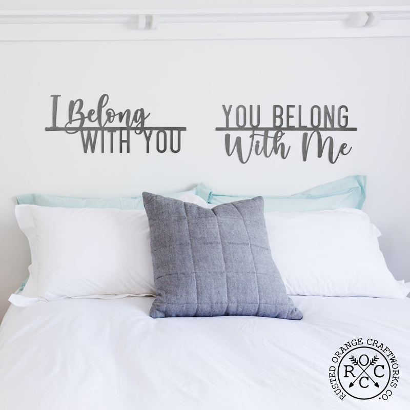 Rusted Orange Craftworks Co. Decor I Belong With You + You Belong With Me Sweet Dreams Collection - Sets of 2 - Above Bed Wall Decor For Bedroom