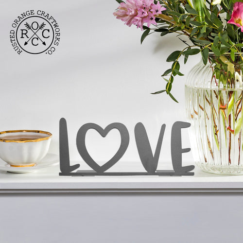 Rusted Orange Craftworks Co. Decor L-<3-V-E 4"  L-O-V-E Stand-Up Set - 2 Styles - Anniversary Gift for Her or Him
