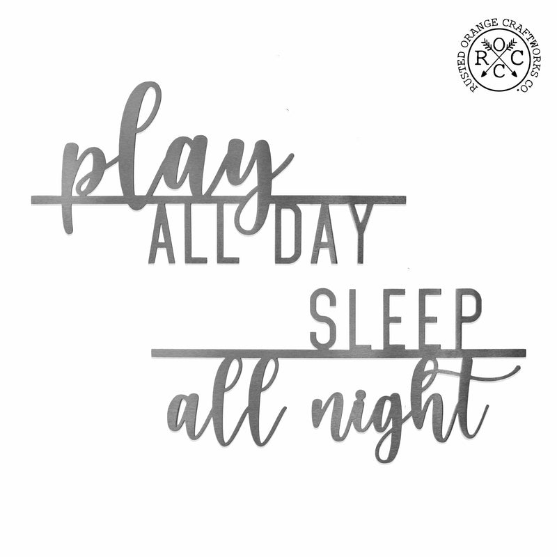 Rusted Orange Craftworks Co. Decor Play All Day + Sleep All Night Sweet Dreams Collection - Sets of 2 - Above Bed Wall Decor For Bedroom