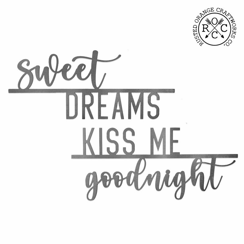 Rusted Orange Craftworks Co. Decor Sweet Dreams + Kiss Me Goodnight Sweet Dreams Collection - Sets of 2 - Above Bed Wall Decor For Bedroom