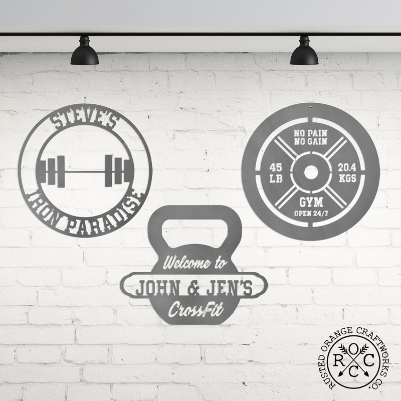 Rusted Orange Craftworks Co. Exercise & Fitness Every Rep Counts Gym Signs - 3 Styles - Metal Wall Home Gym Decor