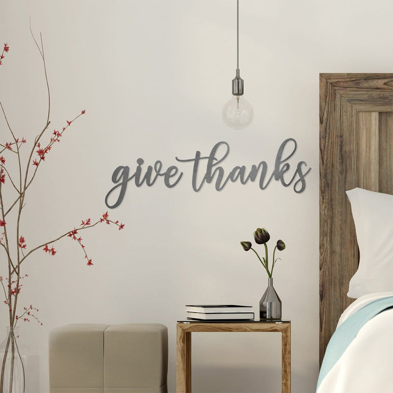 give thanksgiving sign on wall