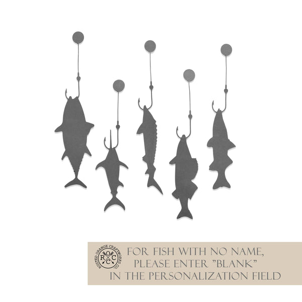fish with names with banner that says "for fish with no name please enter blank in the personalization field"