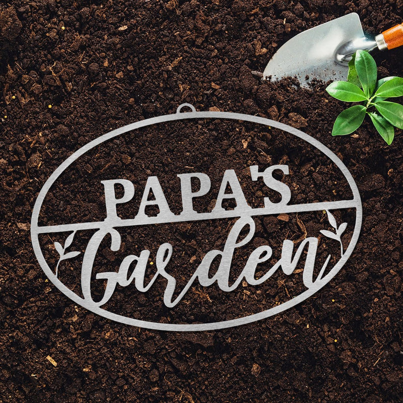 Papa’s garden sign in the dirt