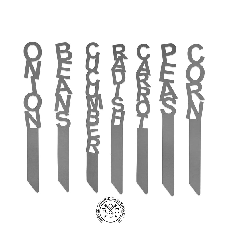 Rusted Orange Craftworks Co. Gardening Accessories Special Offer Set of 7 Spell It Out Garden Markers - Plant Label Tags Outdoor Garden Markers