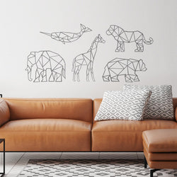 geometric animal collection on wall