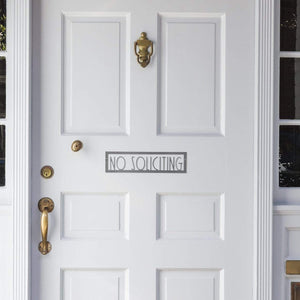 no soliciting sign on front door