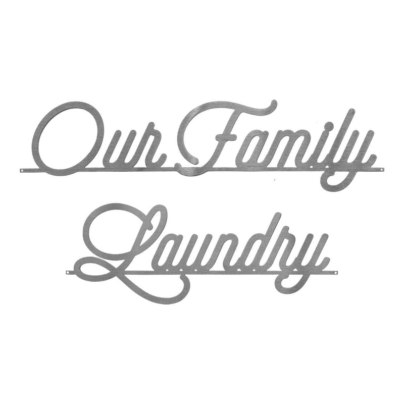 our family and laundry sign