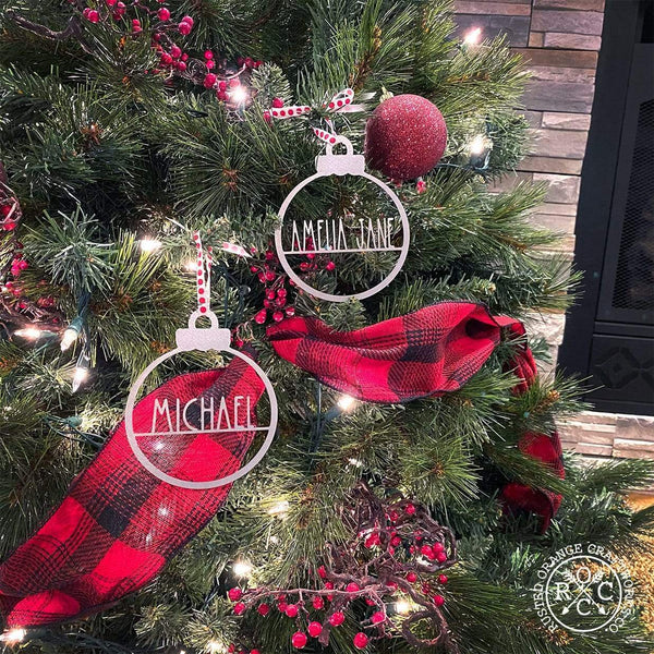 Rusted Orange Craftworks Co. Holiday Ornaments EXCLUSIVE OFFER Amelia Jane Ornament - 2 Please - Customized Christmas Ornament for Christmas Tree