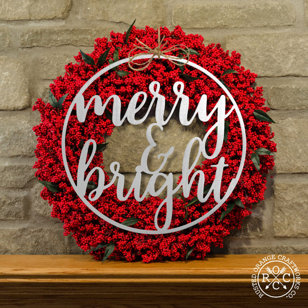 Rusted Orange Craftworks Co. Holiday Ornaments Winter Greeting Signs - Metal Christmas Wreath Decor
