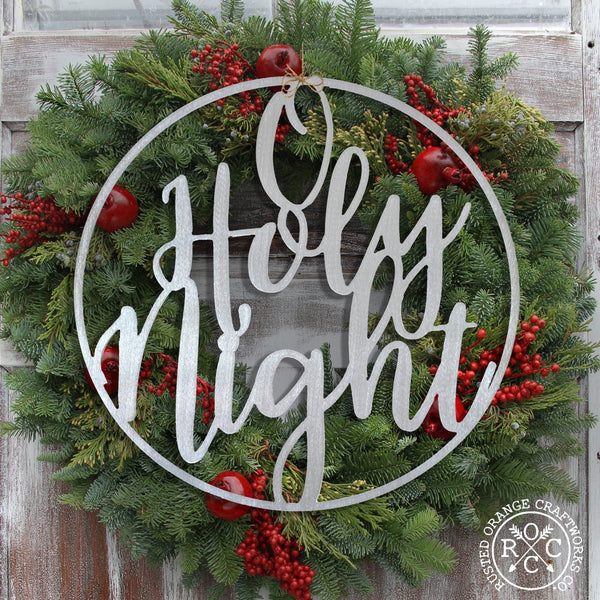 Rusted Orange Craftworks Co. Holiday Ornaments Winter Greeting Signs - Metal Christmas Wreath Decor