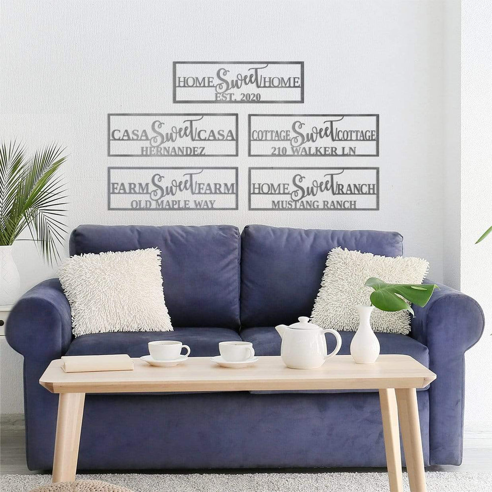 home sweet home wall signs on wall