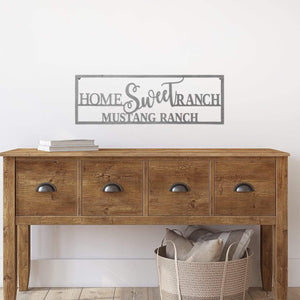 home sweet ranch sign on wall