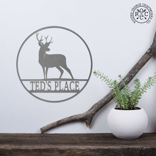 Rusted Orange Craftworks Co. Hunting & Shooting 12 inch / Deer - Full Body / Raw Steel (can rust) Special Offer Wildlife Signs - Personalized Hunting Decor for Cabin, Gifts for Men