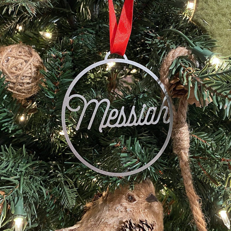 messiah ornament on christmas tree