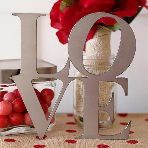 love sign on table