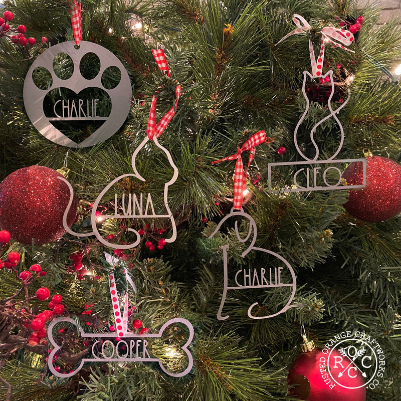 pet ornaments on christmas tree